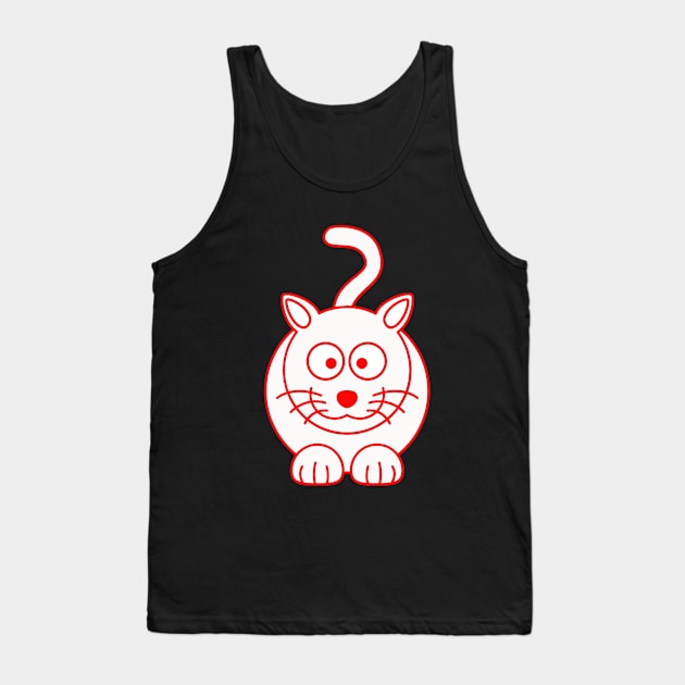 Red Cat Tank Top by cameradog